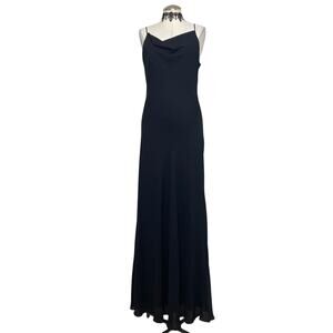 Milano Stunning Floor Length Beaded Gothic Cowl Neckline Formal Dress